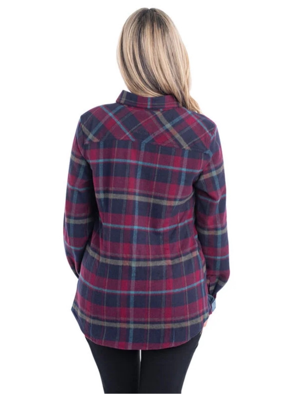 NWOT Legendary Whitetails Women’s Sangria Red Blue Purple Cottage Escape Flannel - Picture 5 of 14